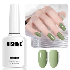 Vishine 16ml Gel Nail Polish Sage Green Color Gel Nail Polish Soak Off LED gel Polish Nail Art Designs Manicure Salon DIY at Home Gift for Women Shade L367 Soft Sage