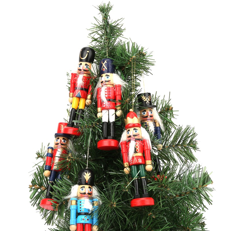 Wooden Nutcracker Doll Soldier Puppet Christmas Ornaments Decoration for Home