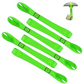 Soft Loop Tie Down Straps - Loops for Securing ATV, UTV, Motorcycles, Scooters, Dirt Bikes, Lawn & Garden Equipment (Green Soft Loops 12 inch (6pcs)