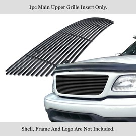 APS Compatible with 1999-2003 F-150 Lightning Harley Black Stainless Steel Billet Grille S18-J31756F