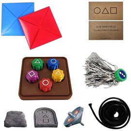 glacely Gonggi Korean Game, Gonggi Korean Folk Game Set - Gong-gi, Biseokchigi, Jebi chagi, DDAKJI， Paeng-y, Korean Traditional Play Game for Hand Eye Coordination Training Toy