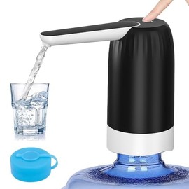 Myvision 5 Gallon Jug Drinking Water Dispenser, Portable Water Dispenser fro 3 Gallon Bottle, USB Electric Water Bottle Pump, 2-5 Gallon Water Jug Switch (Black)