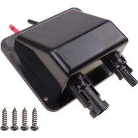 RKURCK 0.33Ft 10 AWG Cable ABS UV Resistance Dual Cable Entry Housing for Solar Project on Rv, Boat,Camper,Van, Weatherproof black bland