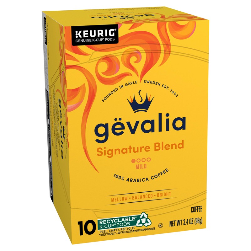 Gevalia Signature Blend Mild Light Roast K-Cup Coffee Pods, 10