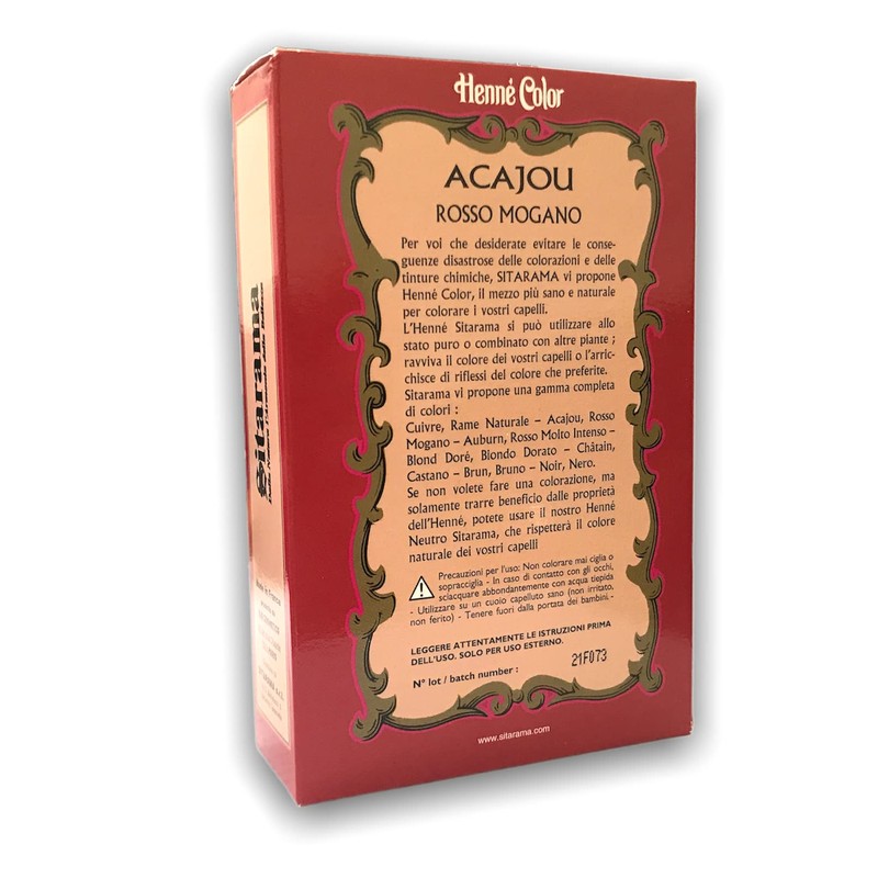 Sitarama Hen Colo Powder Acajou Red Moganor, 100 g