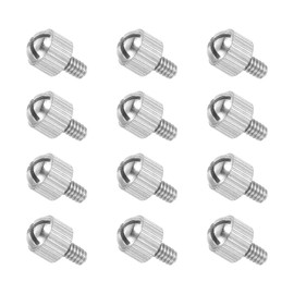 sourcing map 12 Pcs M3.5x6mm PC Computer Case Thumbscrews, Carbon Steel Nickel Plated Knurled Thumb Screws Bolts Fasteners for Computer Cover, Motherboard, Fan, Power Supply, Silver