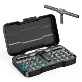 OQIMAX 24 in 1 Magnetic Screwdriver Set, DIY Ratchet Screwdriver Kit, Multi Magnetic Drive Tool with Detachable Ratchet Handle, Portable Repair Screwdriver Set for Furiture Computer Bicycle