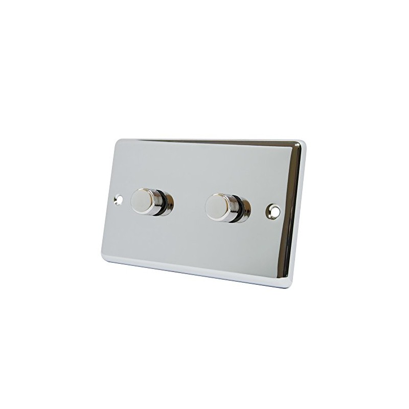 AET CPC2GDIM10 Polished Chrome Classical 1000W-10 Amp Double 2 Gang