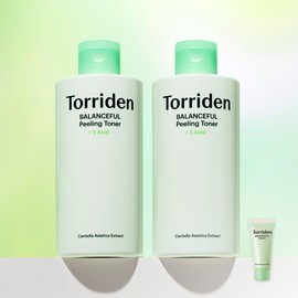 Torriden Balanceful Cica Exfoliating Toner 250ml, 2pcs [Calming Cream 20ml Gift]