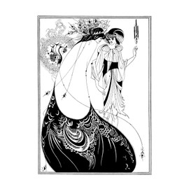 Spiffing Prints Oscar Wilde Aubrey Beardsley - Peacock Skirt Illustration for Salome - Extra Large - Semi Gloss - Unframed