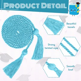 Woanger 30 Pcs 2025 Graduation Cords 67 Inch Braided Honor Cord with Tassels for College Graduation Students Bachelor Master Doctor Grad Decor(Sky Blue)