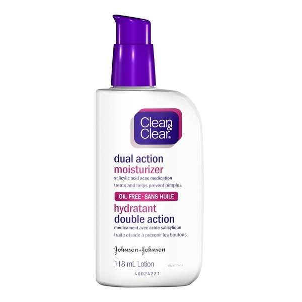 Clean & Clear Face Moisturizer With Salicylic Acid Acne Medication, Oil-Free, 118 mL