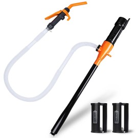 GEXIHODIE Portable Battery Operated Fuel Transfer Pump,Electric Siphon Pump for Gas,Water, Oil and Diesel Transfer-Orange