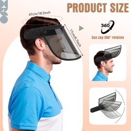 Skicuff 12 Pcs Sun Visors Hat UV Protection Plastic Clear Poker Hat Bulk Roll up Adjustable Outdoors Wide Brim Visor Cap Beach Sports Golf Work Cap for Women Men Yard Summer Outdoor