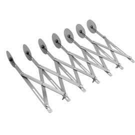 Yibuy 7 Wheel Pastry Cutter Stainless Steel Adjustable Pizza Slicer Retractable Blade Grip Dough Divider
