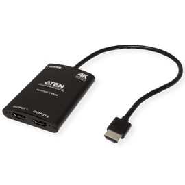 ATEN True 4K HDMI Splitter 2 Port VS82H, HDMI 2.0 (3D, Deep Color, 4K); HDCP 2.2 compliant, (up to 4096 x 2160 @ 60 Hz; 4:4:4); HDR supported, up to 18 Gbps, UK, #1 KVM Market Leader