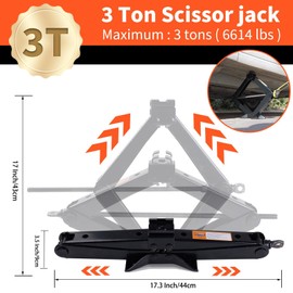 LIIAMOAR Scissor Jack Set 3 Ton(6614 lbs) Car Jack and Stand Kit, Heavy-Duty Scissor Jack for Car Lifting, Portable Tire Jack Kit with Lug Wrench Tire Repair Kit for Auto/SUV/MPV/Trucks