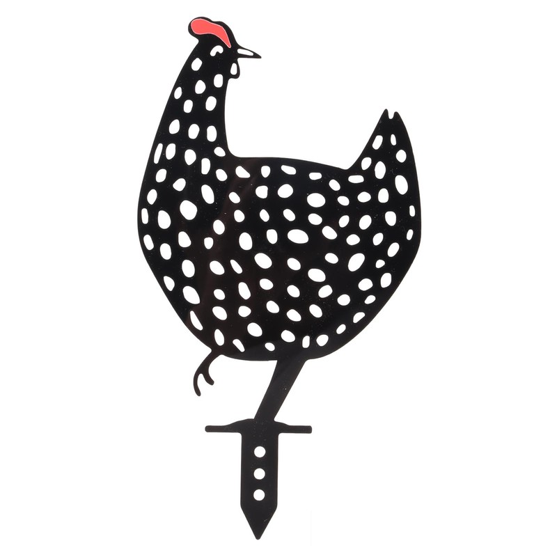 5Pcs Rooster Silhouette Acrylic Hollowed Assorted Style Rich Details Black