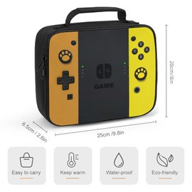 JIRAIKEI Insulated Lunch Box for Boys Girls, Game Lunch Bag for Work Office Travel Picnic Hiking Beach, Waterproof Leakproof Portable Fits Most Lunch Bento Boxes