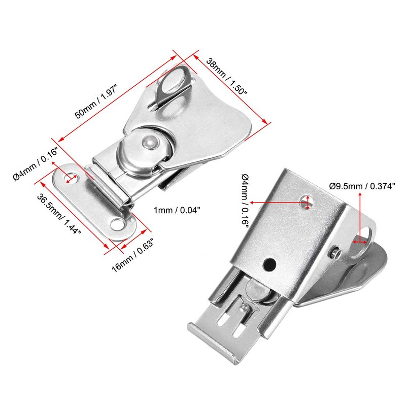 uxcell 1.97-inch SUS304 Stainless Steel Butterfly Twist Latch Keeper W
