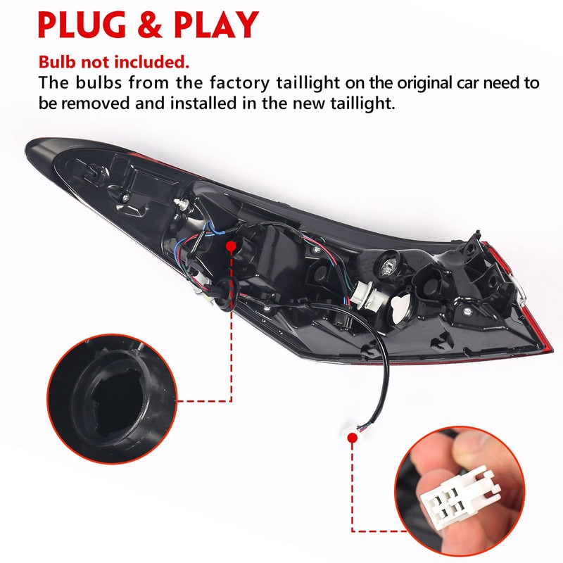 Huray Tail Light Assembly for Toyota Camry 2018-2020 LE L