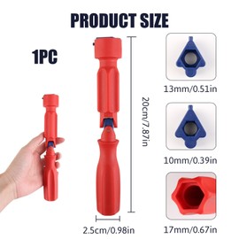 Toilet Seat Spanner Plumbing Tools, 1 Set Toilet Seat Tightening Tool with 2 Replacement Heads, Universal Toilet Seat Fitting Tool for Removal, Installation, and Repair - Handy Maintenance Artifact