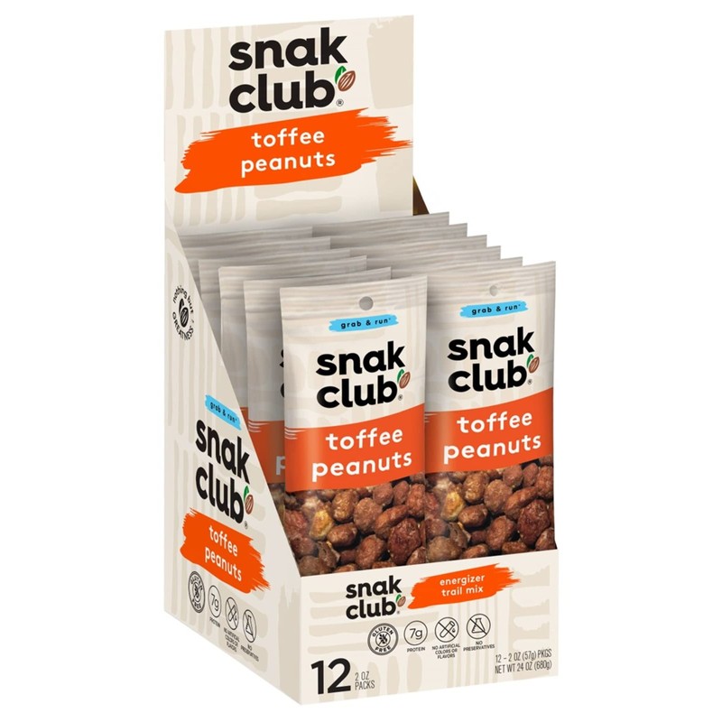 Snak Club Toffee Peanuts, 2 Ounce (Pack of 12)