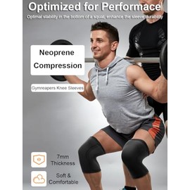 Rodilleras de neopreno de 7 mm para hombres y mujeres, mangas de rodilla para levantamiento de pesas para hombres y mujeres, mangas de compresión de r