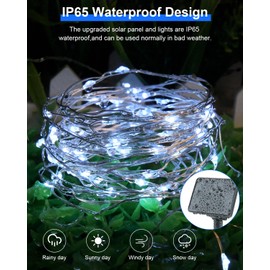 Dalugo Dalugo Solar Lichterkette Aussen, 50 LED 5M Kaltwei? Lichterkette Solar Au?en Wetterfest Kupferdraht fr Garten, Terrasse, Hof, Baum, Party, Geburtstag, Hochzeit, Weihnachten