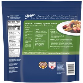 Fisher Chef's Naturals Walnut Halves & Pieces 2 lb, 100% California Unsalted Walnuts for Baking & Cooking, Healthy Snacks for Adults, Resealable Bag, Vegan Protein, Keto Snack, Chopped Nuts, Topping