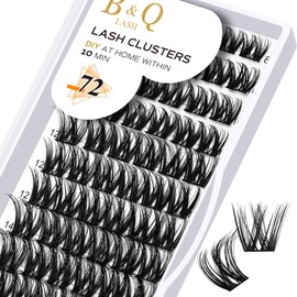 Lash Clusters B20 Mixed Tray Manga Lashes 72 Clusters Lashes B&Q LASH DIY Eyelash Extensions C D Curl Wispy Spiky Eyelash Clusters Extensions Individual Lashes Cluster DIY at Home (B20,D-8-16MIX)