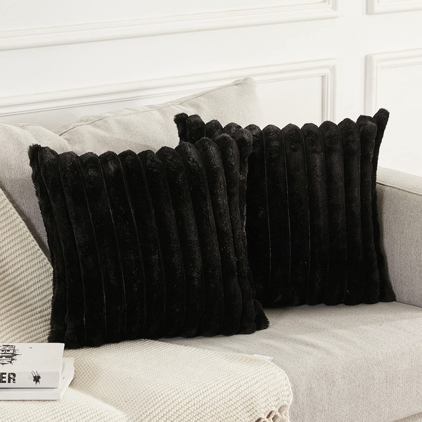 Joyouth Set of 2 Double-Sided Plush Velvet Cushion Covers, Soft