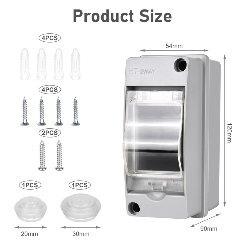 Surface-Mounted Fuse Box: Distribution Box Surface-Mounted, Fuse Box 2 Modules