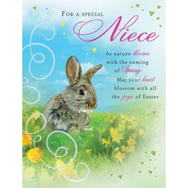 Piccadilly Greetings Traditional Easter Card Niece - 8 x 6 inches,Blue