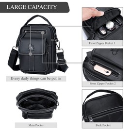 BAIGIO Men's Leather Shoulder Bag Messenger Pack Handbag Bag Crossbody Bag Man Purse Sling Satchel Bag for Bussiness Travel