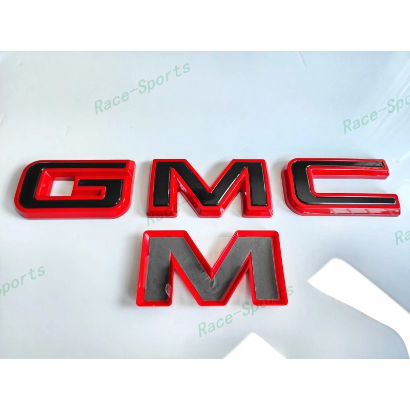 Auto GMC OVERLAY Front Rear Red Black GMC Emblem 2019+