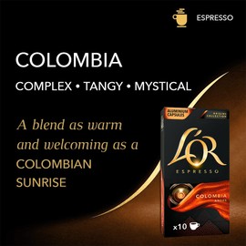 L'OR Origins Colombia Coffee Pods x10 (Pack of 10, Total 100 Capsules)