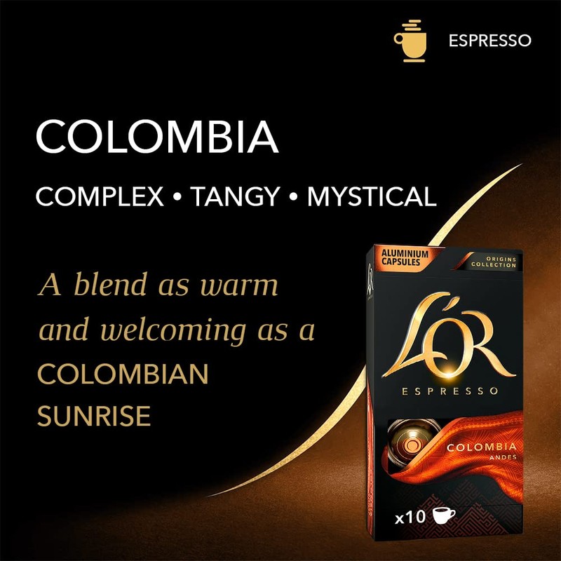 L'OR Origins Colombia Coffee Pods x10 (Pack of 10, Total