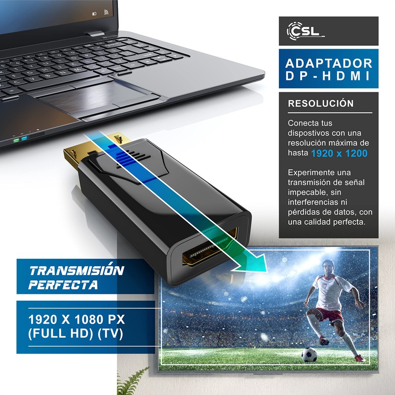 CSL - DisplayPort to HDMI Adapter - DP 1.2 4K