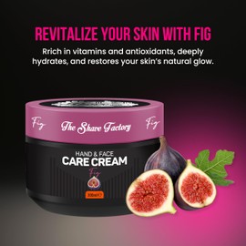 The Shave Factory Hand and Face Cream Fig 300ML - Hydration, Nourishes Dry Skin, Suitable For Daily Use. Fast Absorption, For Hands and Face. Skin Care For Men