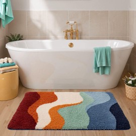 Luxury Microfiber Bath Mat, Extra Soft and Absorbent Bathroom Carpet, Non-Slip Plush Shaggy Bathroom Rug, Machine Wash Dry, Bath Rugs for Bathroom Floor, Tub and Shower, 44x76cm