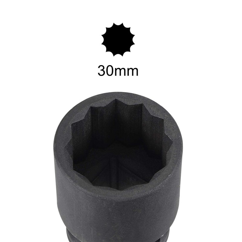 TA-VIGOR 12-Point Deep Impact Socket, 3/4-Inch Drive 30mm Metric Spindle