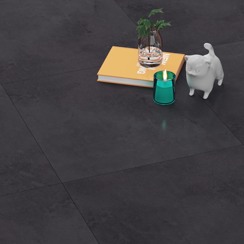 FunStick 15 Pcs Charcoal Grey Peel and Stick Floor Tile