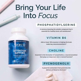 BrainMD - Attention Support - Promotes concentration and attention - 90 vegan capsules