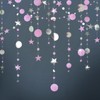 52 ft Hanging Paper Garland Glitter Pink Silver, Round and