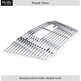 APS Compatible with 2010-2015 GMC Terrain with Logo Show Main Upper Stainless Steel Silver 8X6 Horizontal Billet Grille Insert G66743C