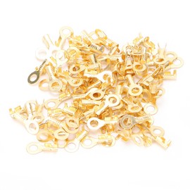 Pack of 100 Lug Ring Terminals, Electrical Accessories Terminals M4 4.2 mm Brass Cold Pressed Cable Crimping Connector