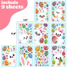 137 PCS Easter Window Clings for Glass Windows Spring Window Clings Easter Window Stickers for Easter Window Decorations