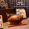 Football Display Case, Clear Acrylic Box with Wood Stand, Full