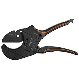 NEO TOOLS Raw cutter for plastic pipes made of PCV, PP, PE | steel cutting blade SK5-62 | ideal for cutting and cutting pipes on construction sites, for renovation or renovation work